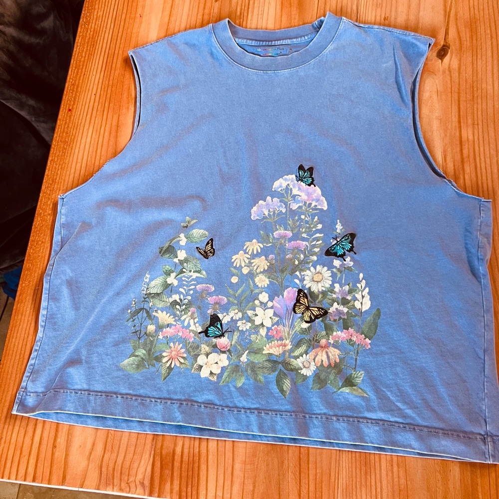Purple Floral Sleeveless Top